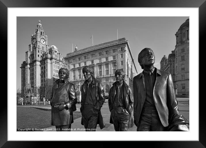 Beatles Statues at Pier Head Framed Mounted Print by Bernard Rose Photography
