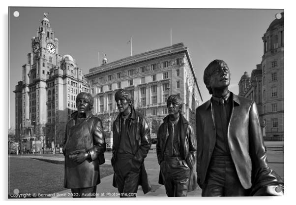 Beatles Statues at Pier Head Acrylic by Bernard Rose Photography