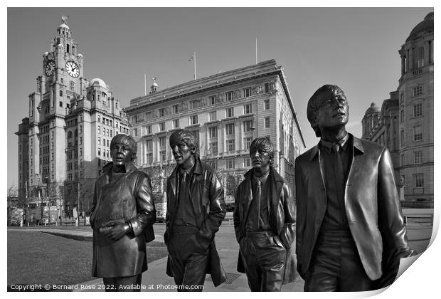 Beatles Statues at Pier Head Print by Bernard Rose Photography
