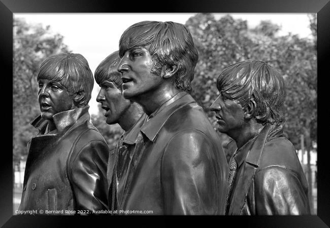 Beatles Statues at Pier Head  Framed Print by Bernard Rose Photography