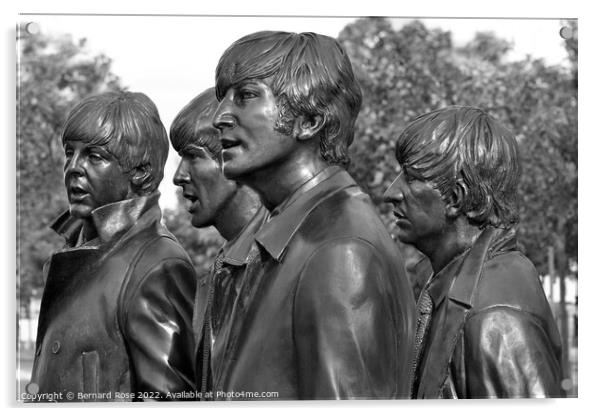 Beatles Statues at Pier Head  Acrylic by Bernard Rose Photography