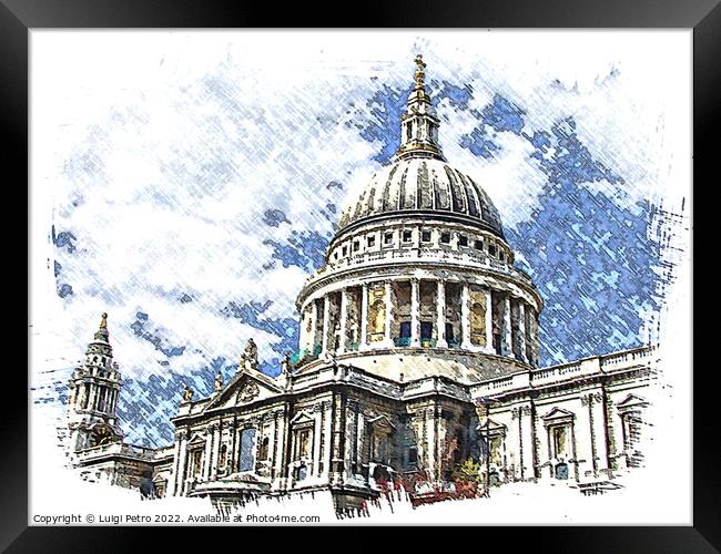 Majestic St Pauls Cathedral in London Framed Print by Luigi Petro
