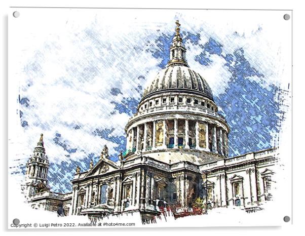 Majestic St Pauls Cathedral in London Acrylic by Luigi Petro