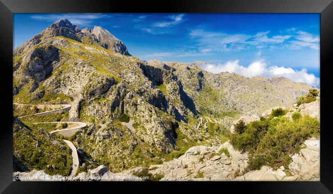 Mountain Pass of Reyes, Majorca - CR2205-7545-ORT Framed Print by Jordi Carrio