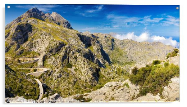 Mountain Pass of Reyes, Majorca - CR2205-7545-ORT Acrylic by Jordi Carrio