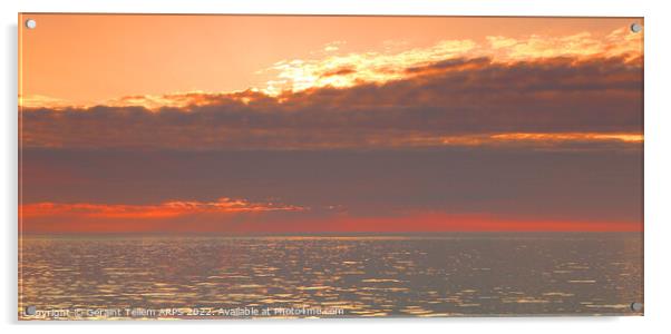 Midnight sun off coast of northern Norway Acrylic by Geraint Tellem ARPS