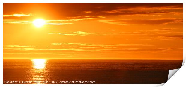 Midnight sun off coast of northern Norway Print by Geraint Tellem ARPS