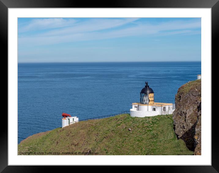 St Abbs Lighthouse overlooking north sea Framed Mounted Print by chris hyde