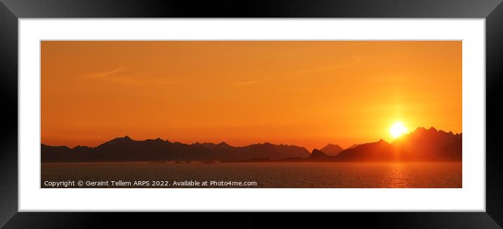 Midnight sun off coast of northern Norway Framed Mounted Print by Geraint Tellem ARPS