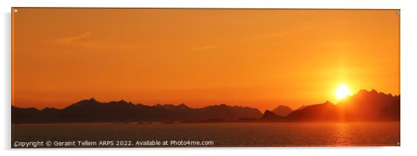 Midnight sun off coast of northern Norway Acrylic by Geraint Tellem ARPS