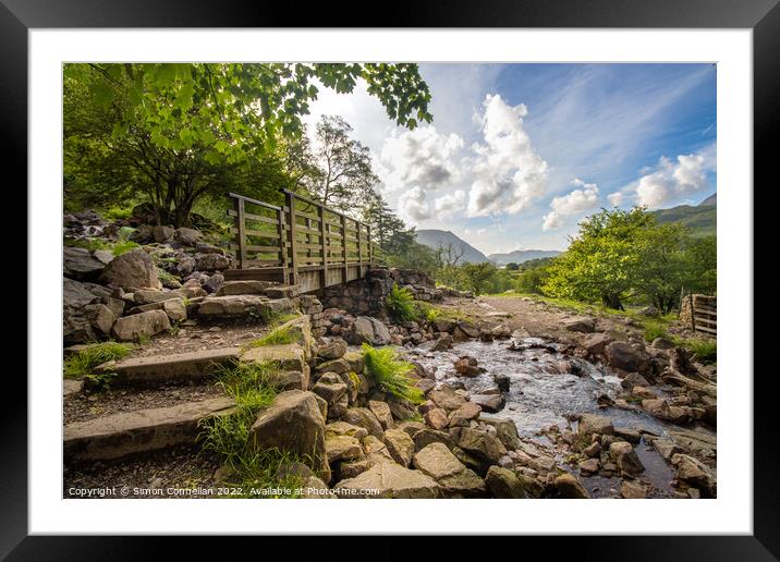 Walking bridge, Buttermere Framed Mounted Print by Simon Connellan