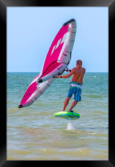 Wing Surfer at Sea Framed Print by Arterra 