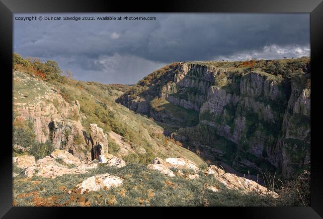 Moody Early Autumn day at Cheddar Gorge Framed Print by Duncan Savidge