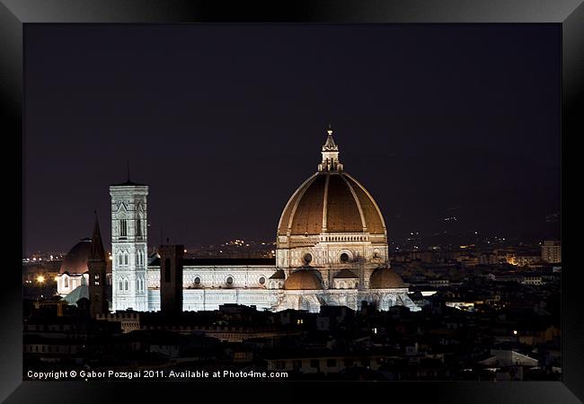 Florence Duomo by night Framed Print by Gabor Pozsgai