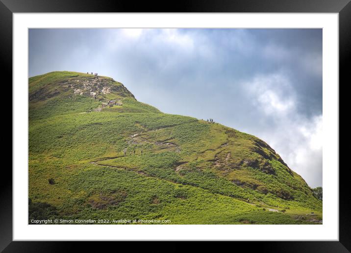 Nearing the top, Catbells Framed Mounted Print by Simon Connellan