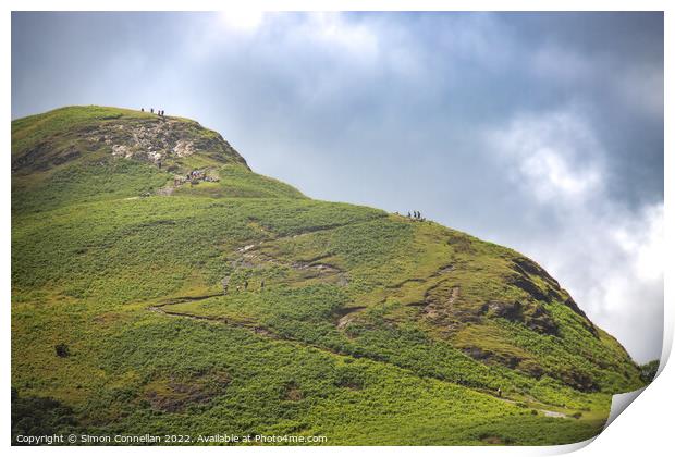 Nearing the top, Catbells Print by Simon Connellan