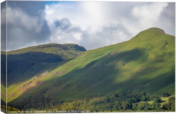 Looking to the top of Catbells Canvas Print by Simon Connellan