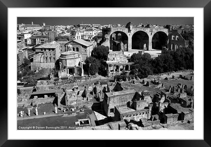 View Over The Roman Forum And Rome Framed Mounted Print by Darren Burroughs