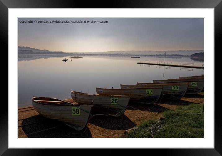 Boats at Chew Valley Lake Framed Mounted Print by Duncan Savidge