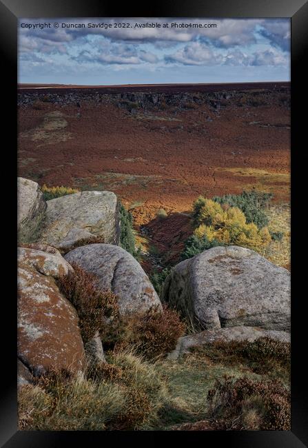 Autumn in the Peak District  portrait  Framed Print by Duncan Savidge
