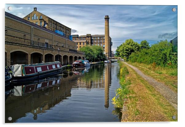 Huddersfield Broad Canal and Turnbridge Mill Acrylic by Darren Galpin
