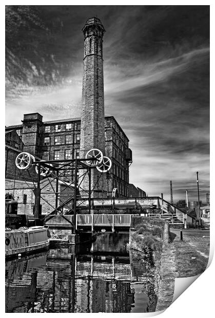 Turnbridge Mill and Lift Bridge, Huddersfield Print by Darren Galpin