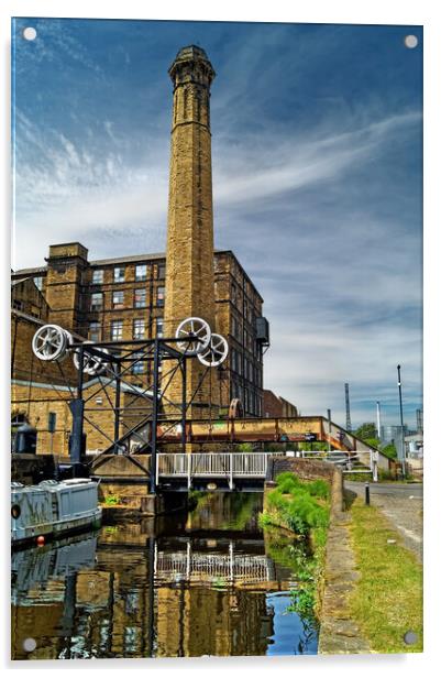 Turnbridge Mill and Lift Bridge, Huddersfield Acrylic by Darren Galpin