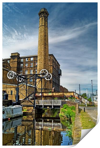 Turnbridge Mill and Lift Bridge, Huddersfield Print by Darren Galpin