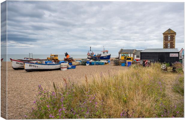 Aldeburgh waterfront full of colour Canvas Print by Jason Wells