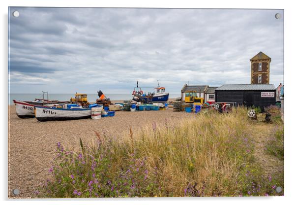 Aldeburgh waterfront full of colour Acrylic by Jason Wells