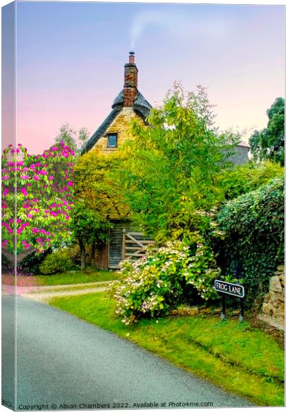 Frog Lane Cottage Canvas Print by Alison Chambers