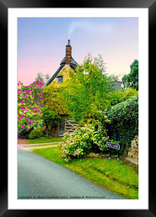 Frog Lane Cottage Framed Mounted Print by Alison Chambers