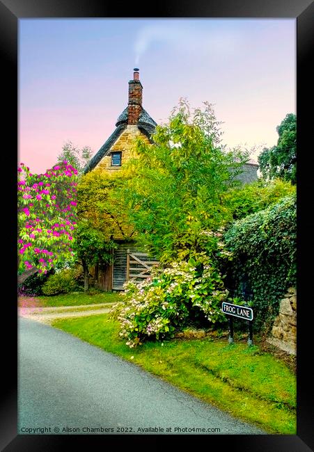 Frog Lane Cottage Framed Print by Alison Chambers