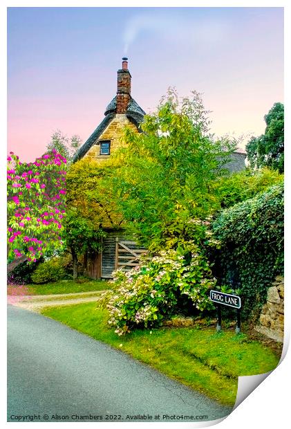 Frog Lane Cottage Print by Alison Chambers
