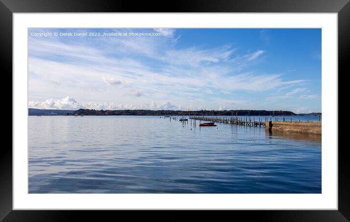 View from nearby East Dorset Sailing Club Framed Mounted Print by Derek Daniel
