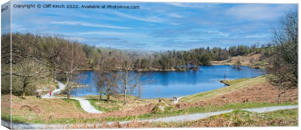Tarn Hows panorama Canvas Print by Cliff Kinch