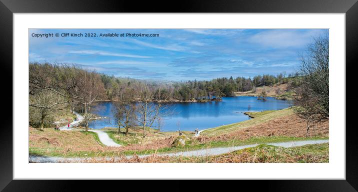 Tarn Hows panorama Framed Mounted Print by Cliff Kinch