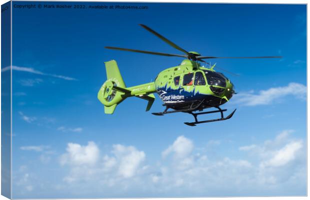 GWAAC Air Ambulance in Action Canvas Print by Mark Rosher