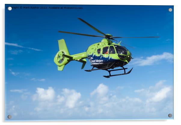GWAAC Air Ambulance in Action Acrylic by Mark Rosher