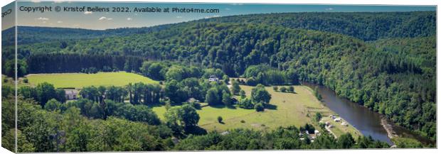 Panorama landscape in Herbeumont, a village in province of Luxembourg, Belgium Canvas Print by Kristof Bellens