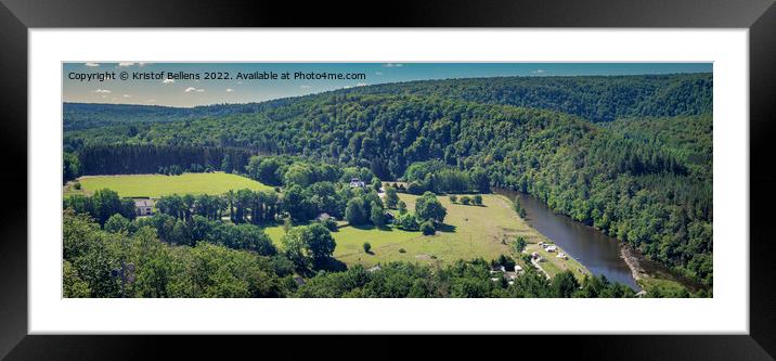 Panorama landscape in Herbeumont, a village in province of Luxembourg, Belgium Framed Mounted Print by Kristof Bellens
