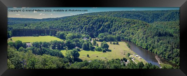 Panorama landscape in Herbeumont, a village in province of Luxembourg, Belgium Framed Print by Kristof Bellens