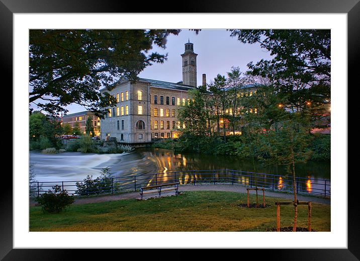 Salts Mill, Saltaire, At Dusk Framed Mounted Print by Sandi-Cockayne ADPS