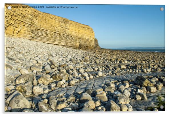 Nash Point Beach Glamorgan Heritage Coast Acrylic by Nick Jenkins