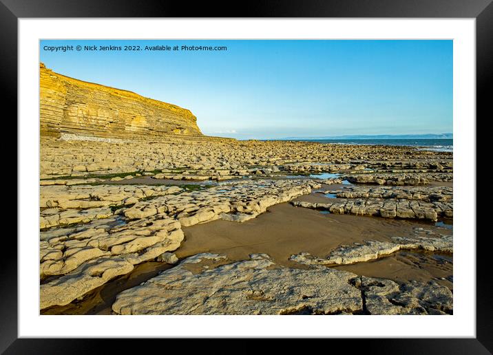 Nash Point Beach in July on a Summer Evening  Framed Mounted Print by Nick Jenkins