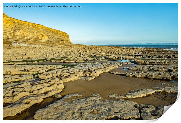 Nash Point Beach in July on a Summer Evening  Print by Nick Jenkins