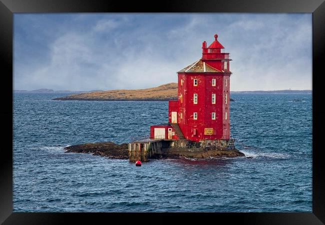 Kjeungskjaret Lighthouse, Norwegian Coast Framed Print by Martyn Arnold