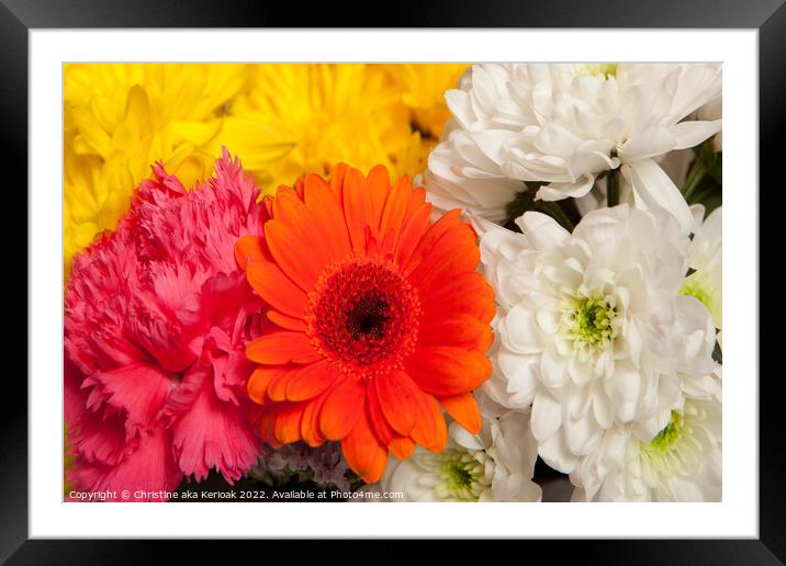 Colourful flowers close-up Framed Mounted Print by Christine Kerioak