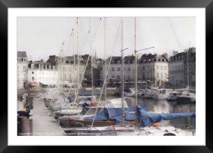 The Enchanting Yacht Port of Vannes Framed Mounted Print by Roger Mechan