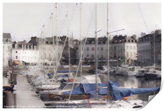 The Enchanting Yacht Port of Vannes Print by Roger Mechan